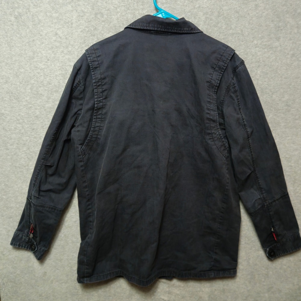 HURLEY Field Jacket Mens Large Black Cotton Military Utility Plaid Lined - Picture 2 of 7